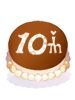 「10th」文字蛋糕物品圖片