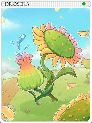 捕蟲草卡片卡片插畫
