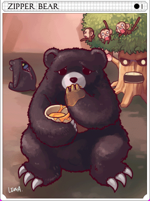 拉鏈熊卡片卡片插畫